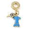 Rack Plating Brass Enamel European Dangle Charms, Football Uniform & Whistle Large Hole Pendants
, Real 18K Gold Plated, Long-Lasting Plated, Cadmium Free & Lead Free, Deep Sky Blue, 26mm, Hole: 4.5mm, Pendant: 14x8.5x2.5mm