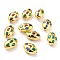 Natural Quartz Beads, with Golden Brass Findings, Dyed, Oval, Colorful, 26~27x16.5~17.5x11.5~13mm, Hole: 0.8mm