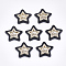 Opaque Acrylic Pendants, with Alloy Findings, Star with Word Love, Light Gold, Black, 29x30x4mm, Hole: 2mm