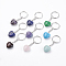 Natural & Synthetic Gemstone Keychain, with Platinum Iron Findings, Heart, 72mm