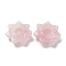 Natural Rose Quartz Display Decorations, Lotus, 46~52x16~22mm, Inner Diameter: 19~20mm