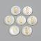 Freshwater Shell Pendants, Flat Round & Owl, Golden, 16x3.5~4mm, Hole: 1.2mm