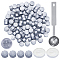 CRASPIRE 100Pcs Octagon Sealing Wax Particles, with 1Pc Stainless Steel Spoon and 2Pcs Flat Round Candles, for Retro Seal Stamp, Silver, Sealing Wax Particles Octagon: 9mm