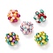 Round Woven Beads, with Baking Painted Pearlized Glass Pearl Round Beads, Mixed Color, 17mm, Hole: 4mm