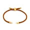 Nylon Cords Bracelet Makings Fit for Connector Charms, with Golden Brass Tree Slider Beads, Long-Lasting Plated, Goldenrod, 8-5/8 inch(22cm), Hole: 1.9mm