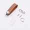 PU Leather Keychain, with Zinc Alloy Accessories, Sienna, 10.5x1.96cm