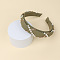 Cloth Hair Bands, with Plastic Pearl & Alloy Chains, Hair Accessories for Women Girls, Olive Drab, 30mm, Inner Diameter: 140x160mm