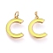 Brass Enamel Pendants, with Jump Ring, Long-Lasting Plated, Real 18K Gold Plated, Letter.C, Champagne Yellow, Letter.C, C: 17x12x1.8mm, Jump Rings: Inner Diameter: 3mm