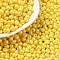 6/0 Glass Seed Beads, Opaque Colours Luster, Teardrop, Yellow, 4~5x4~4.5x3~4mm, Hole: 0.8~0.9mm, about 5625pcs/pound