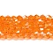 Transparent Electroplate Glass Beads Strands, AB Color Plated, Faceted, Bicone, Orange, 4x4mm, Hole: 0.8mm, about 82~85pcs/strand, 30.5~31cm