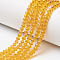 Glass Beads Strands, Faceted, Rondelle, Orange, 6x5mm, Hole: 1mm, about 83~85pcs/strand, 38~39cm