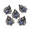 Natural Kyanite/Cyanite/Disthene Pendants, Nine-Tailed Fox Charms, with Antique Silver Color Brass Findings, 30x23x6mm, Hole: 4x2mm