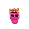 Alloy Skull with Crown Cabochons, Nail Art Decoration Accessories, Deep Pink, 10.5x6.7x4mm