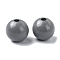 Wood Large Hole European Beads, Round, Gray, 19~20x18mm, Hole: 4.2mm