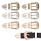 WADORN 6 Sets 3 Colors Belt Alloy Buckle Sets, include Roller Buckle, Rectangle Silder Charm, Triangle Zipper Stopper, Mixed Color, 39x38x7mm, 2 sets/color