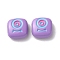 Spray Painted Alloy Enamel Beads, Square with Eye, Medium Purple, 10x10x4mm, Hole: 1.8mm