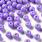 Opaque Acrylic Beads, Round, Lilac, 6x5mm, Hole: 1.8mm, about 4400pcs/500g