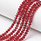 Glass Beads Strands, Faceted, Rondelle, FireBrick, 3.5~3.8x3mm, Hole: 0.4mm, about 113~115pcs/strand, 32~33cm