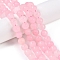 Frosted Natural White Jade Beads Strands, Dyed, Round, Pink, 10x10mm, Hole: 1mm, about 37pcs/strand, 14.37~14.8''(36.5~37cm)