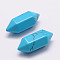 Dyed Faceted No Hole Howlite Double Terminated Points, for Wire Wrapped Pendants Making, 20x9x9mm