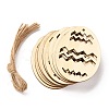 DIY Egg Shape Handmade Hollow Out Graffiti Wood WOOD-G007-01G-1