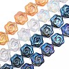 Electroplate Transparent Glass Beads Strands EGLA-N008-018-1