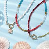 Shell Pearl Beaded Necklaces for Women NJEW-JN04832-2