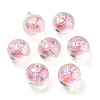 UV Plating Rainbow Iridescent Acrylic Beads OACR-A014-02C-1