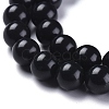 Synthetic Black Stone(Glass) Beads Strands X-G-I288-A02-8mm-1-2