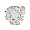 Adjustable 304 Stainless Steel Open Cuff Ring Components STAS-P403-01C-P-2