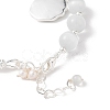Natural Pearl & Round Cat Eye & Glass Beaded Bracelets BJEW-C068-06S-4