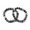 Natural Tourmaline Round Beaded Stretch Bracelets for Men Women BJEW-G743-01B-4