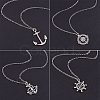 Tibetan Silver Anchor & Helm Pendants TIBEP-PH0004-15AS-5