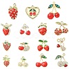 28Pcs 14 Styles Zinc Alloy Rhinestone Fruit Pendants FIND-CJ0004-95-1