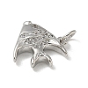Brass Micro Pave Clear Cubic Zirconia Pendants KK-U046-02P-04-2