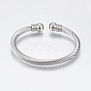 Tarnish Resistant 304 Stainless Steel Torque Bangles BJEW-G584-05B-1