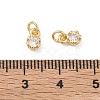 Brass Micro Pave Clear Cubic Zirconia Charms KK-D289-48A-G-3