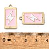 Rack Plating Alloy Enamel Pendants PALLOY-F308-09G-02-3