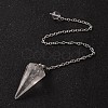 Platinum Tone Brass Crystal Cone Hexagonal Pointed Dowsing Pendulums X-MAK-M015-01I-1