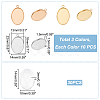 30Pcs 3 Colors 304 Stainless Steel Pendant Cabochon Settings STAS-UN0042-62-3