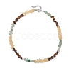 Natural Citrine & Tiger Eye & Green Aventurine Chip Beaded Necklaces NJEW-JN05099-01-4