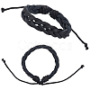 2Pcs PU Leather Cord Braided Bracelets for Men Women BJEW-CL0001-37A-7