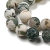 Natural Tree Agate Frosted Agate Round Gemstone Beads Strands G-O151-01-8mm-4