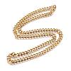 304 Stainless Steel Cuban Link Chain Necklaces NJEW-L159-02A-G-1