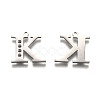 Non-Tarnish 304 Stainless Steel Letter Pendant Rhinestone Settings STAS-Y006-61P-K-2
