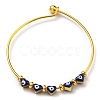 Heart with Evil Eye Enamel Beaded Bangles BJEW-G675-03G-2
