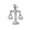 Rack Plating Brass Micro Pave Cubic Zirconia Pendants X-KK-F848-04P-2
