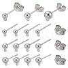 24Pcs 3 Styles Sterling Silver Round Ball Stud Earring Findings FIND-ME0002-56-1