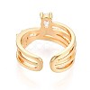 Brass Micro Pave Cubic Zirconia Cuff Rings KK-T074-79G-3