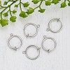316 Surgical Stainless Steel Clip-on Hoop Earrings X-STAS-S101-15mm-01P-5